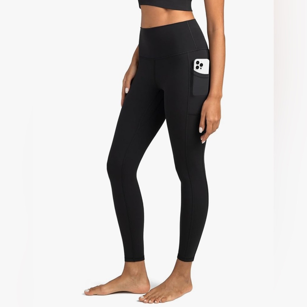 Colorfulkoala NWT Black High-Waisted Tummy Control 7/8 Leggings w/ Pockets NIP